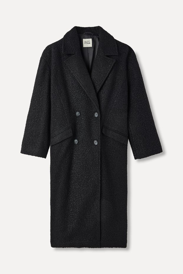 Women's Black Oversize Long Cashmere Coat