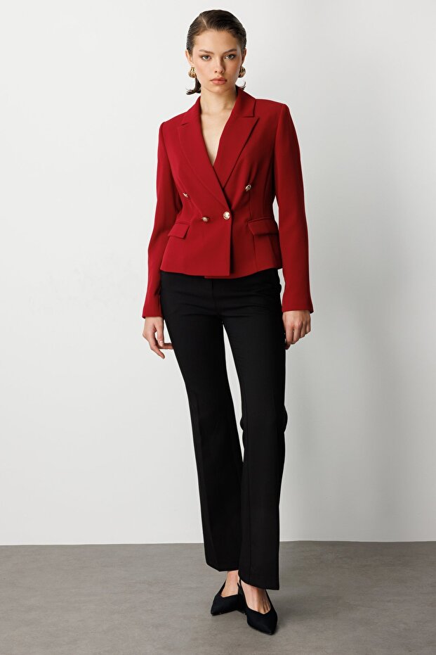 سترة مبطنة بياقة مزدوجة الصدر - 4