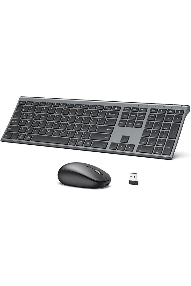 Bluetooth Keyboard and Mouse Set DK03, Rechargeable Dual-Mode Wireless Combo - 1
