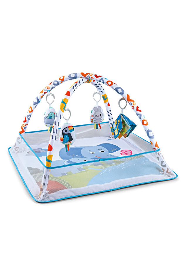 Interactive Elephant Baby Play Gym / Play Mat with Bumper Net