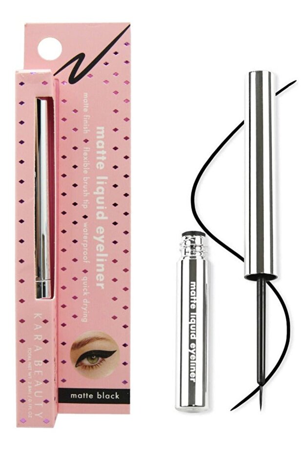 Ee 01-m- Matte Liquid Eyeliner Thin Brush: Black