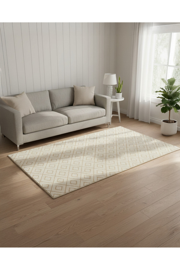 Cream Duo-Texture Area Rug