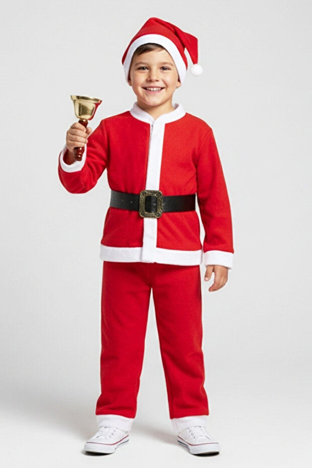 Boy's 4-Piece Christmas Outfit (Top+Bottom+Hat+Belt) 12418