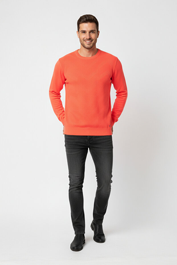 سترة رجالية بياقة دائرية ونقشة هندسية - 2