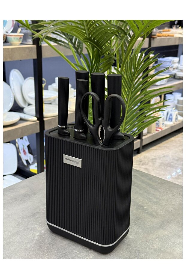 7 Parça Standlı Bıçak Seti Siyah - 1