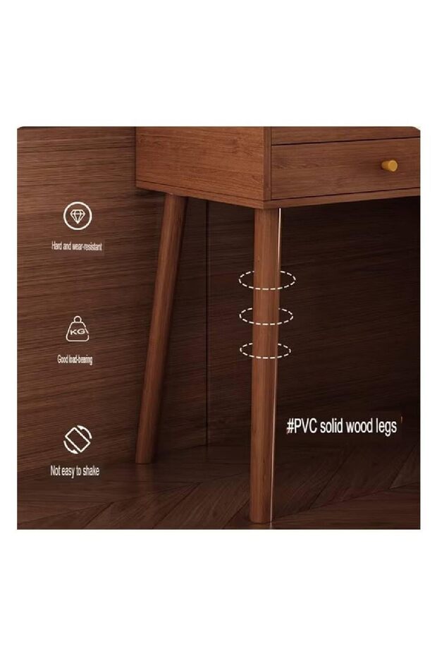 طاولة مكياج متعددة الوظائف مع مرآة LED - 4