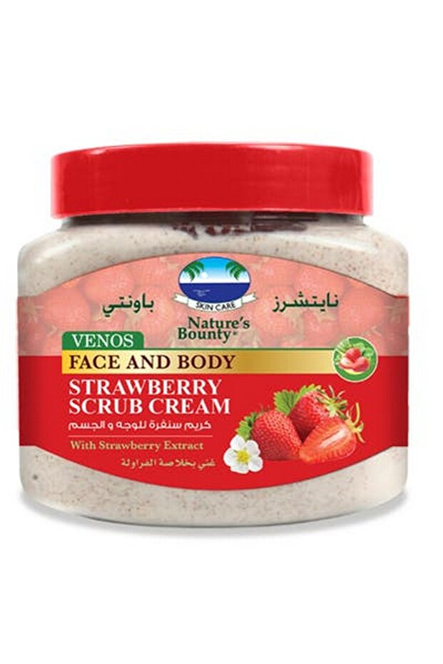 Natures Bounty Venos Face & Body Scrub | Strawberry | 600 Ml