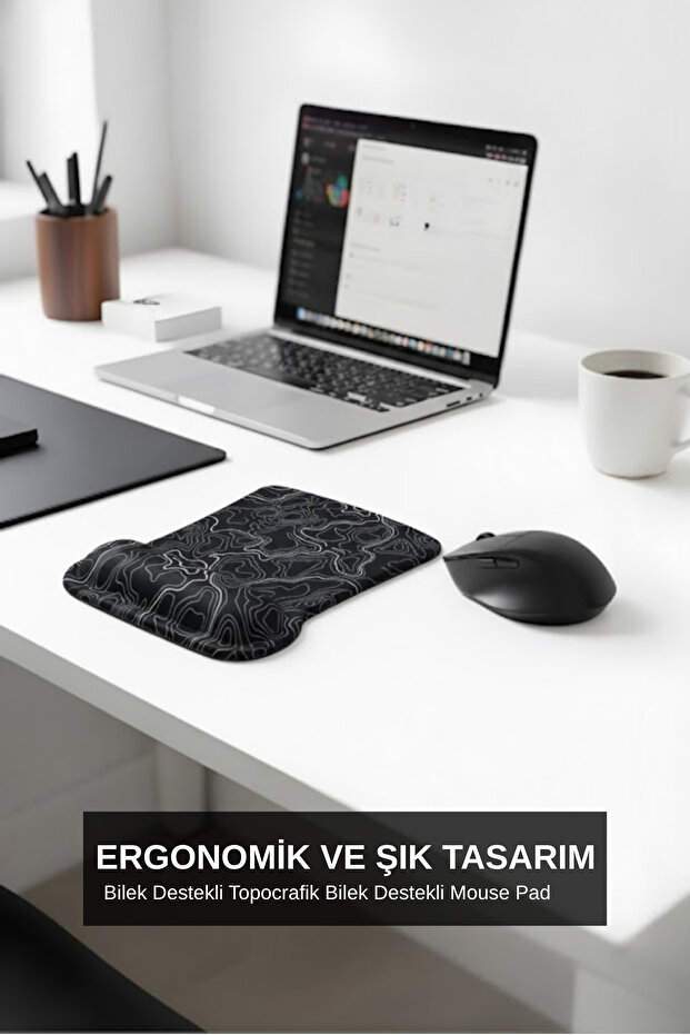 Typography Patterned Mouse Pad – Mouse Pad with Wrist Support Comfortable Digital Mousepad - 3