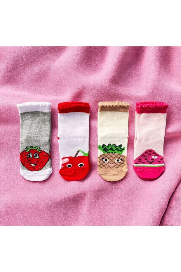 جوارب منقوشة بالفواكه (قطعة من 4) - 1