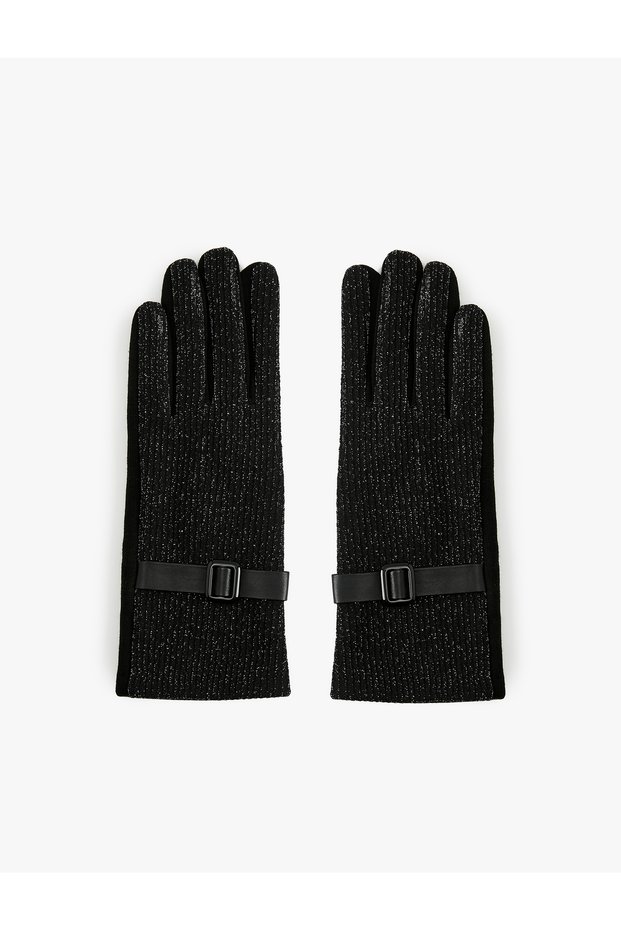 Glitter Gloves with Belt Detail