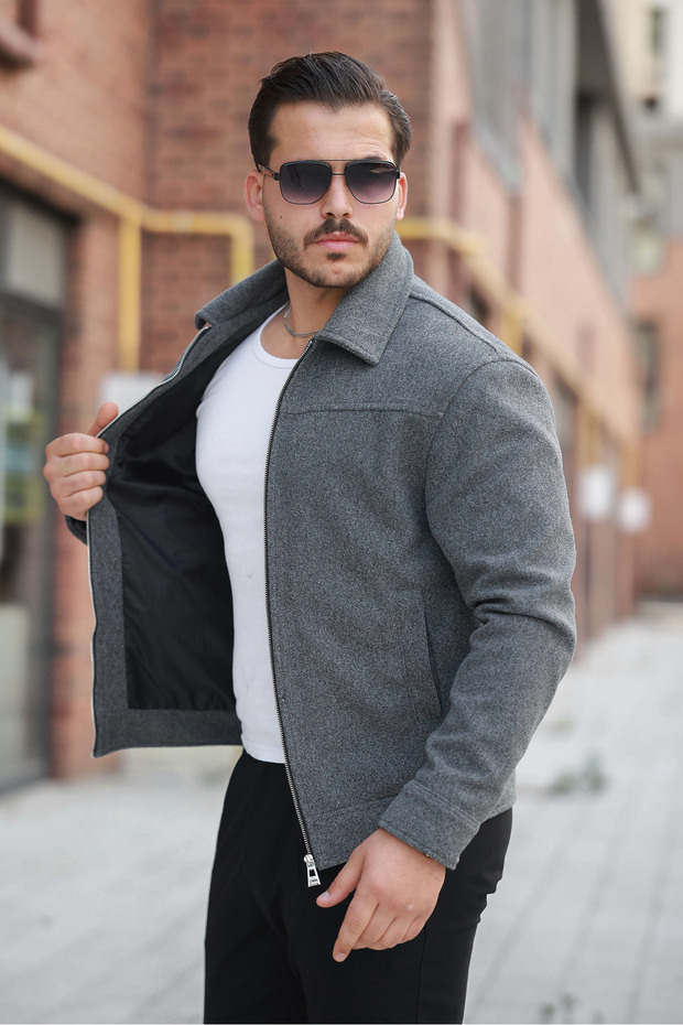Basic Premium Polo Collar Cashmere Jacket/Coat - Simple and Stylish