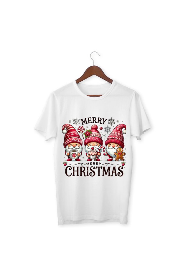 New Year's T-Shirt Merry Christmas T-Shirt Children Adult White T-Shirt Unisex Kids T-Shirt