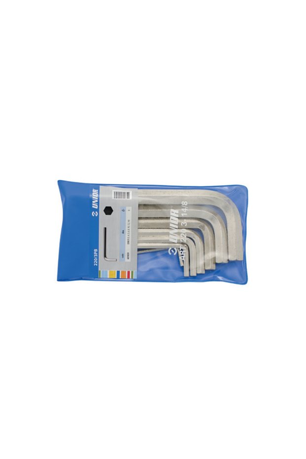 Set of hexagonal socket wrenches in plastic case