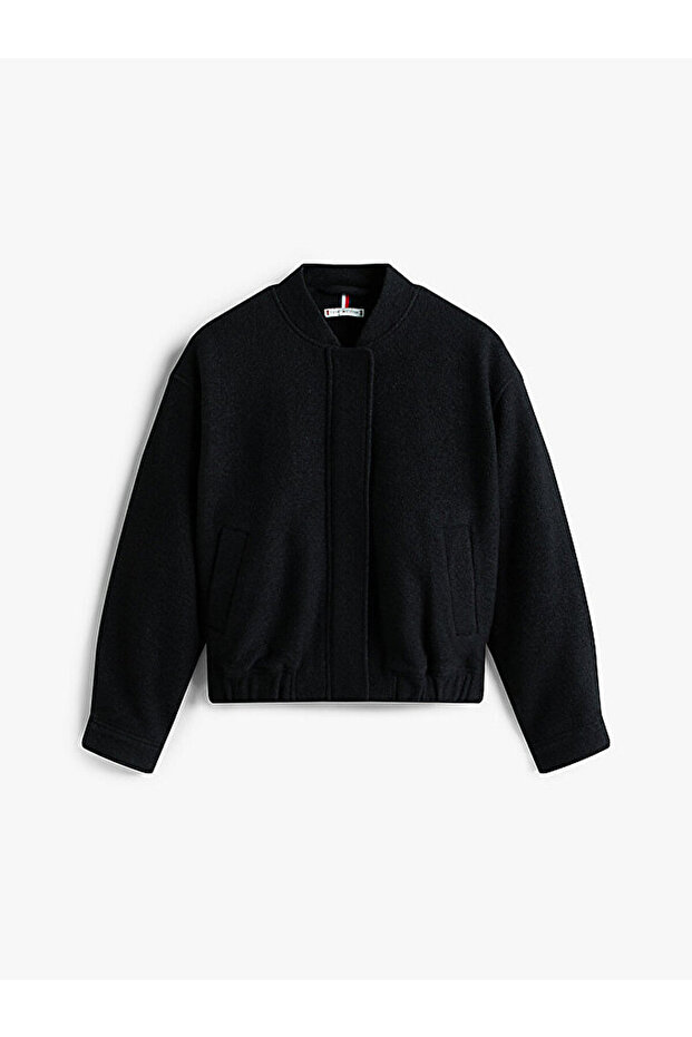 Textured Wool Blend Bomber Jacket - 2