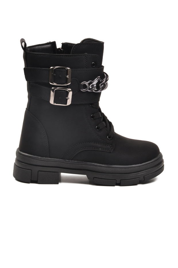 Black Fleece Inside Non-Slip Sole Girls' Boots G-1001 F Zncr