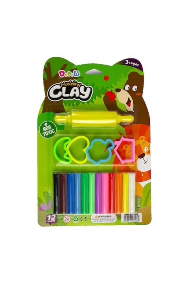 Smart Modeling Clay Set, 12 pcs, Multicolor + modeling accessories
