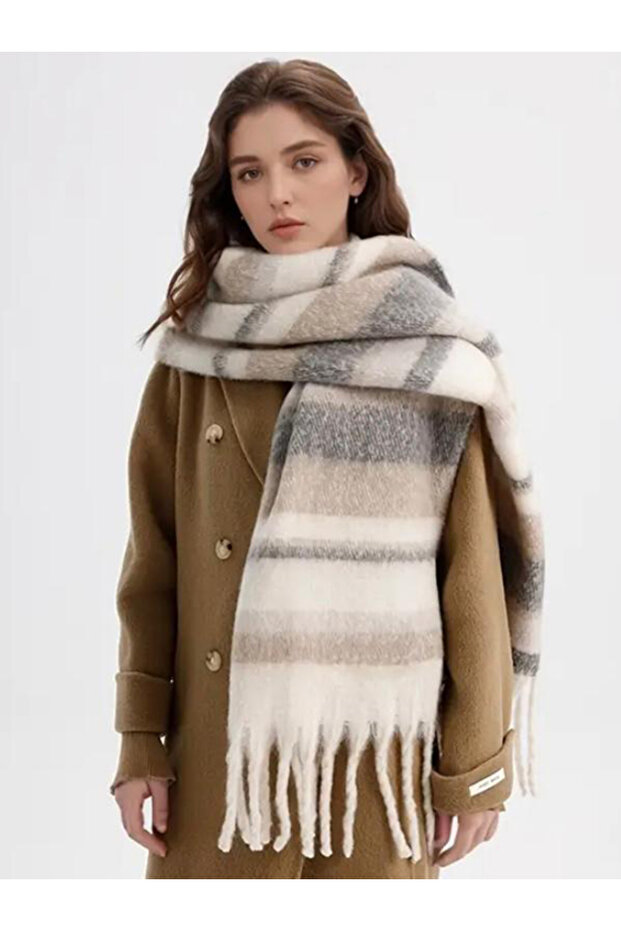 Krem Kadın Atkı - 1