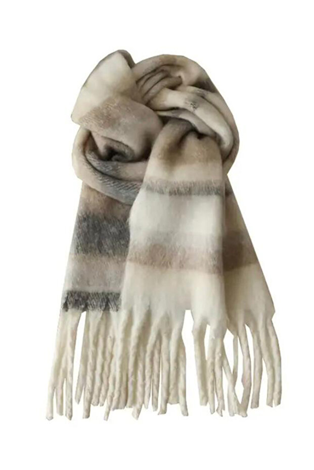 Krem Kadın Atkı - 3