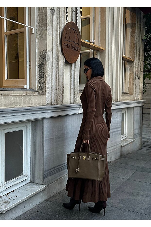 Uzun Triko Elbise - 6