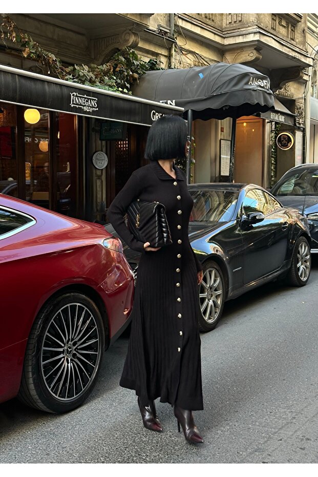 Довга трикотажна сукня - 4