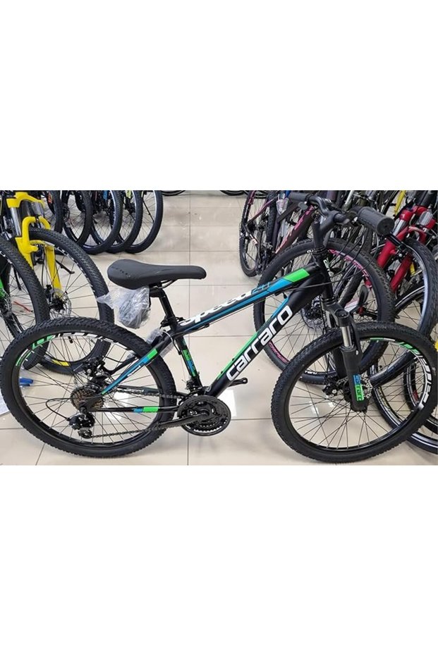 Speed 241 24 Wheel 360H 21-V Mechanical Disc Brake Matte Black-Green-Blue (Greenway Bike)
