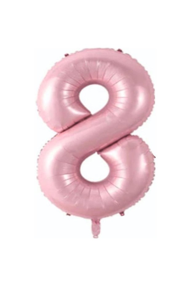 Foil Balloon Number 8 Helium Balloon 76 Cm Pink Color - 8 Years Old Balloon - Birthday Party Set Supplies
