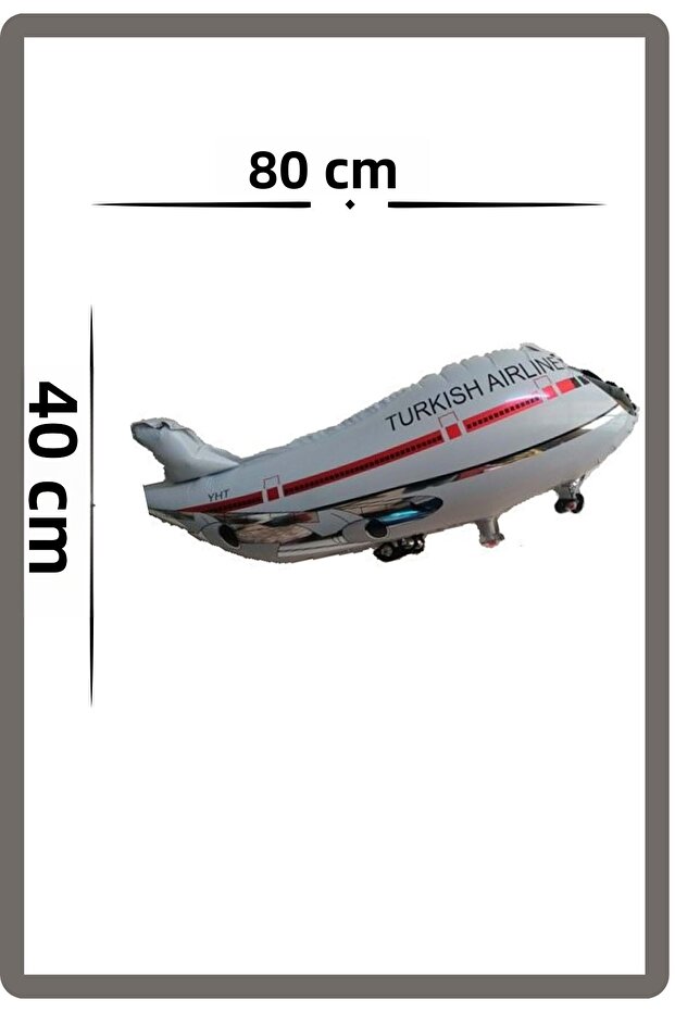 Foil Balloon White Airplane 80×40 cm Helium Compatible Birthday Concept