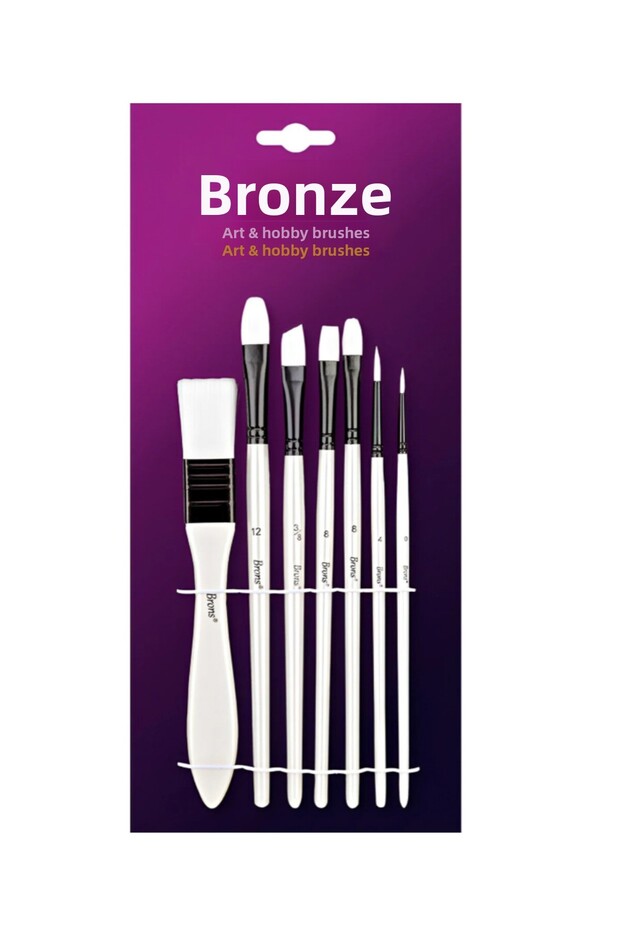 Brons Art Hobby Brush Set 19 7-Piece Brush Set White