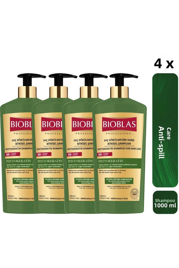 Repairing Care Anti-Hair Loss Phytokeratin Shampoo 1000 ml Keratin Care 4 Pieces