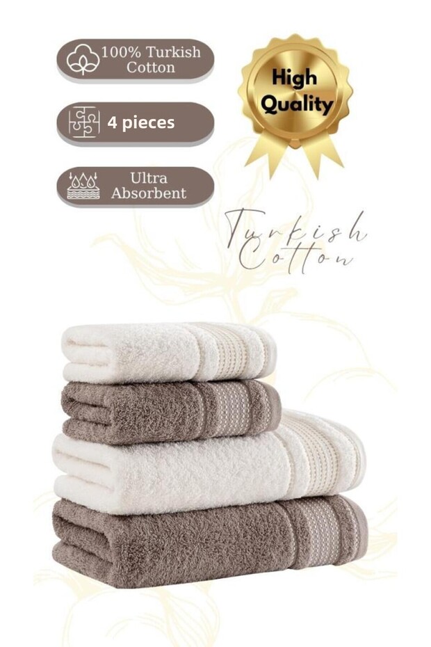 Premium 4-Piece Towel Set Spruce 50X90/70X140 cm
