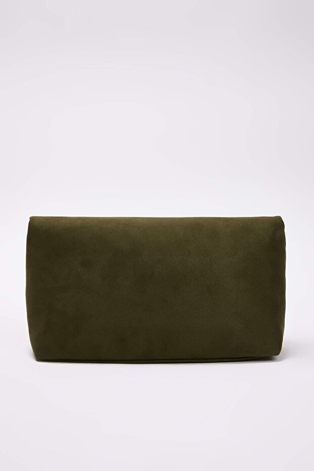 Haki Süet Kadın Mini Boy Clutch El Çantası TAKAW26PY00008 - 5