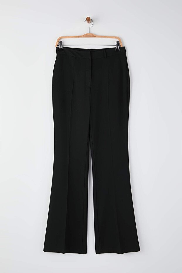 Siyah Flare Kalıp Bootcut Kumaş Pantolon TWOAW26PL00056 - 2