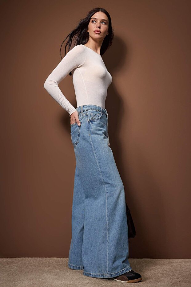 Mavi Normal Bel Ekstra Wide Leg Jeans TWOAW26JE00307 - 2