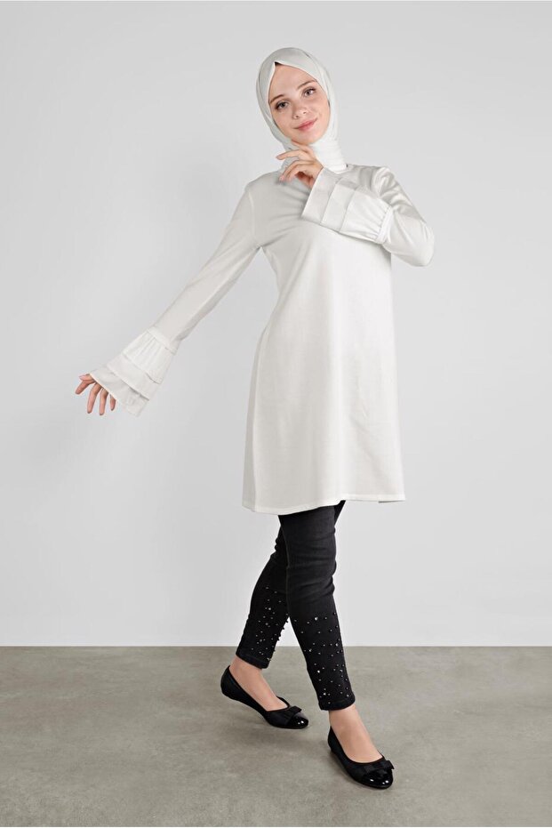 Slim Knitting Tunic with Volan 41072