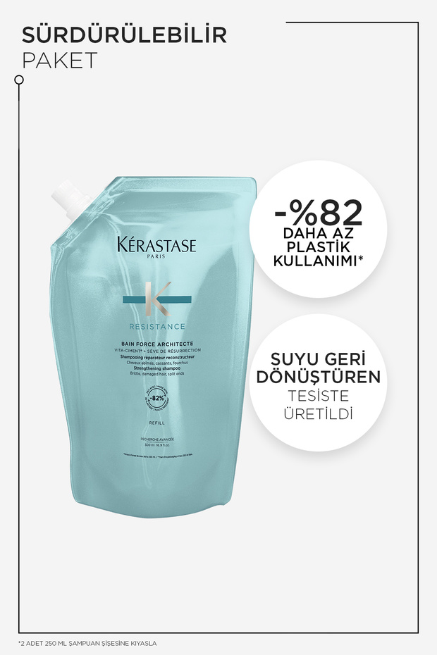 Resistance Bain Force Architecte Zayıf Ve Yıpranmış Saçlar Için Onarıcı Şampuan 500 ml - 6
