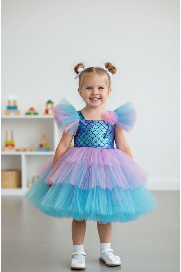 Mermaid Puffy Tutu Girls' Dress Evening Dress