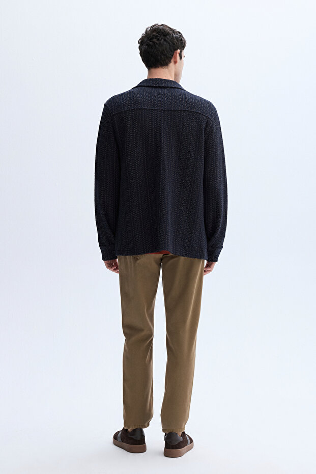 ÇİZGİLİ ÖRME GÖMLEK CEKET - 2