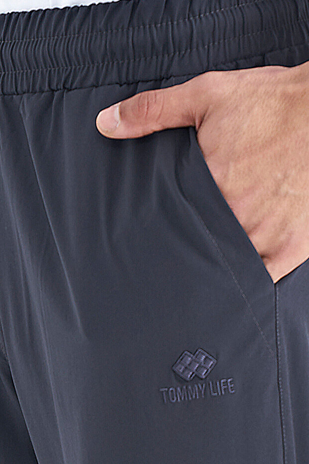 Antrasit Yan Cep Detaylı Lastikli Erkek Şort - 81238 - 5