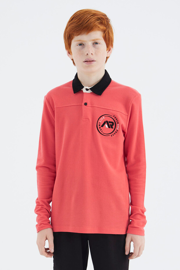 Coral Polo Neck Boy T-Shirt - 11172