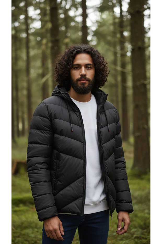 Dml3011 Kapişonlu Kaban - 1