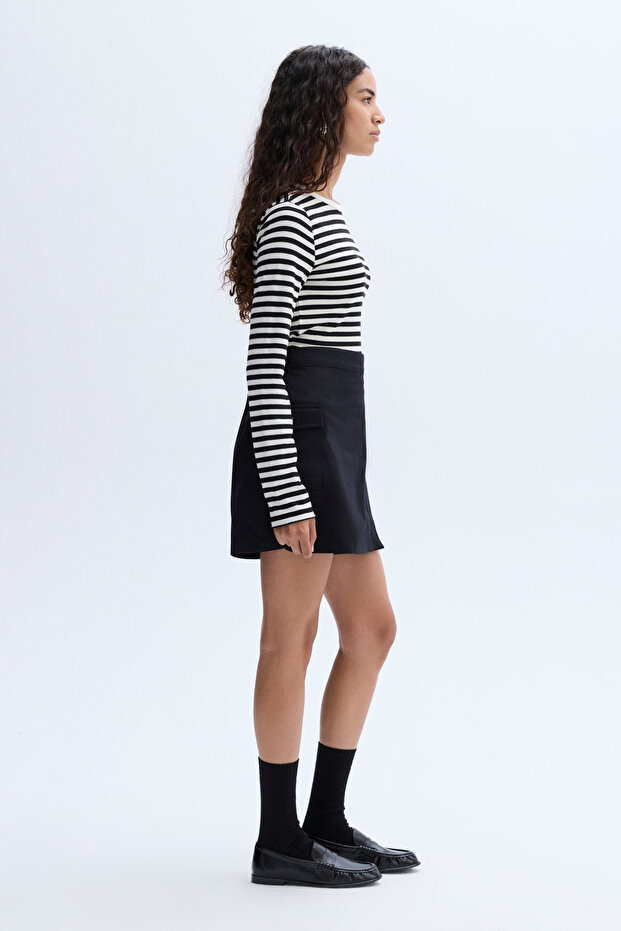 CEPLİ MİNİ ŞORT ETEK - 3