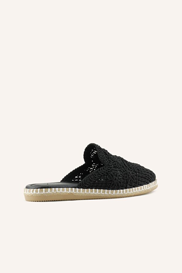 Siyah Espadril Terlik - 4