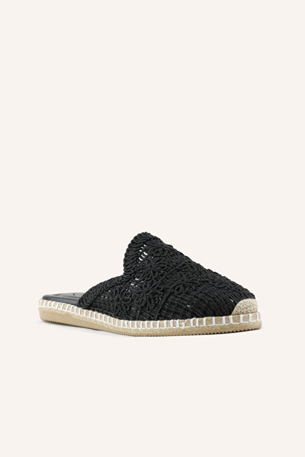Siyah Espadril Terlik - 2