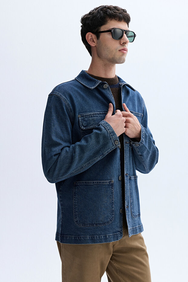 جاكيت جينز كاجوال متعدد الجيوب - 4