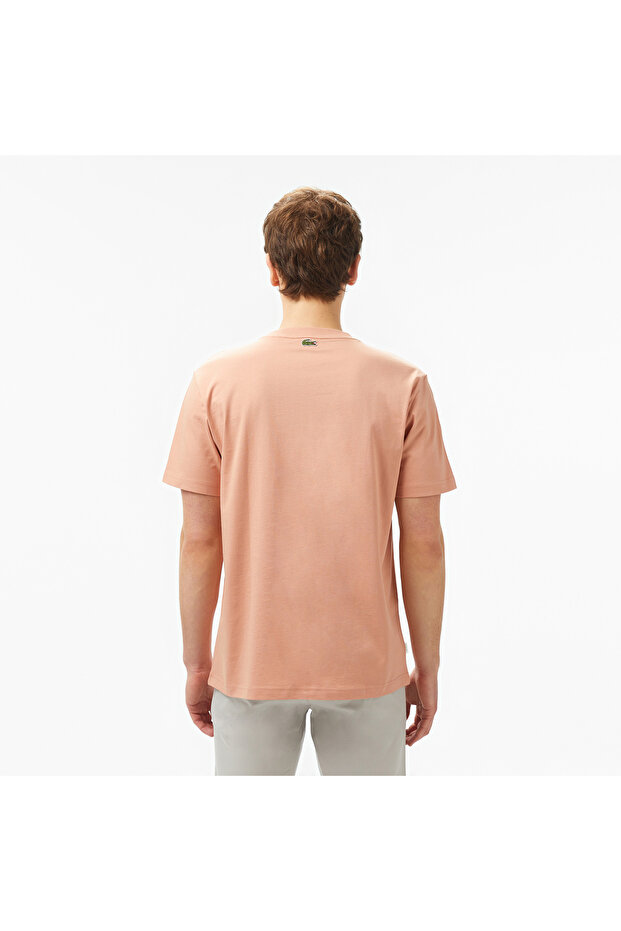 Erkek Regular Fit Bisiklet Yaka Baskılı Açık Kahverengi T-Shirt - 3