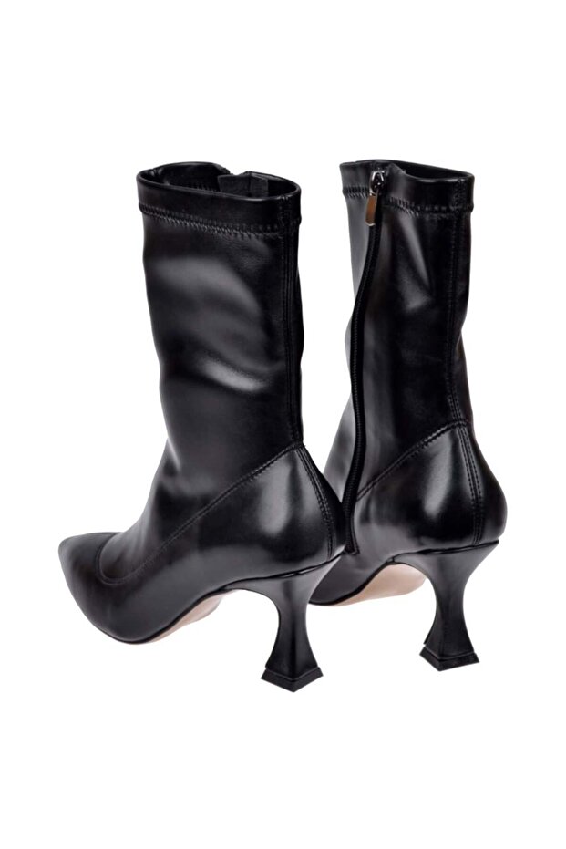 Streç İnce Topuklu Kadın Bot PL-396 SİYAH - 5