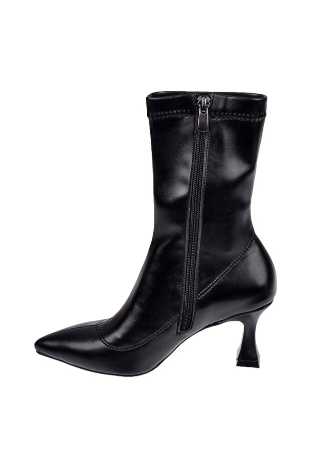 Streç İnce Topuklu Kadın Bot PL-396 SİYAH - 3