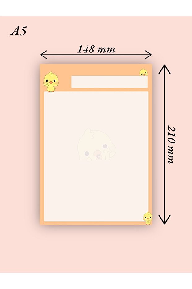 Chick Patterned A5 Notepad - Notepad - 3