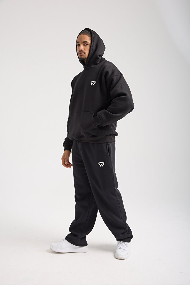 Unisex Basic Oversize Kapüşonlu Sweatshirt - 9