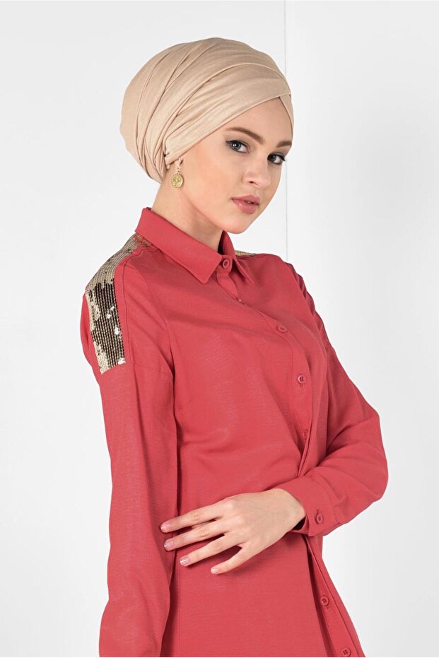 Sequined Shoulder Tunic 4348 - 1